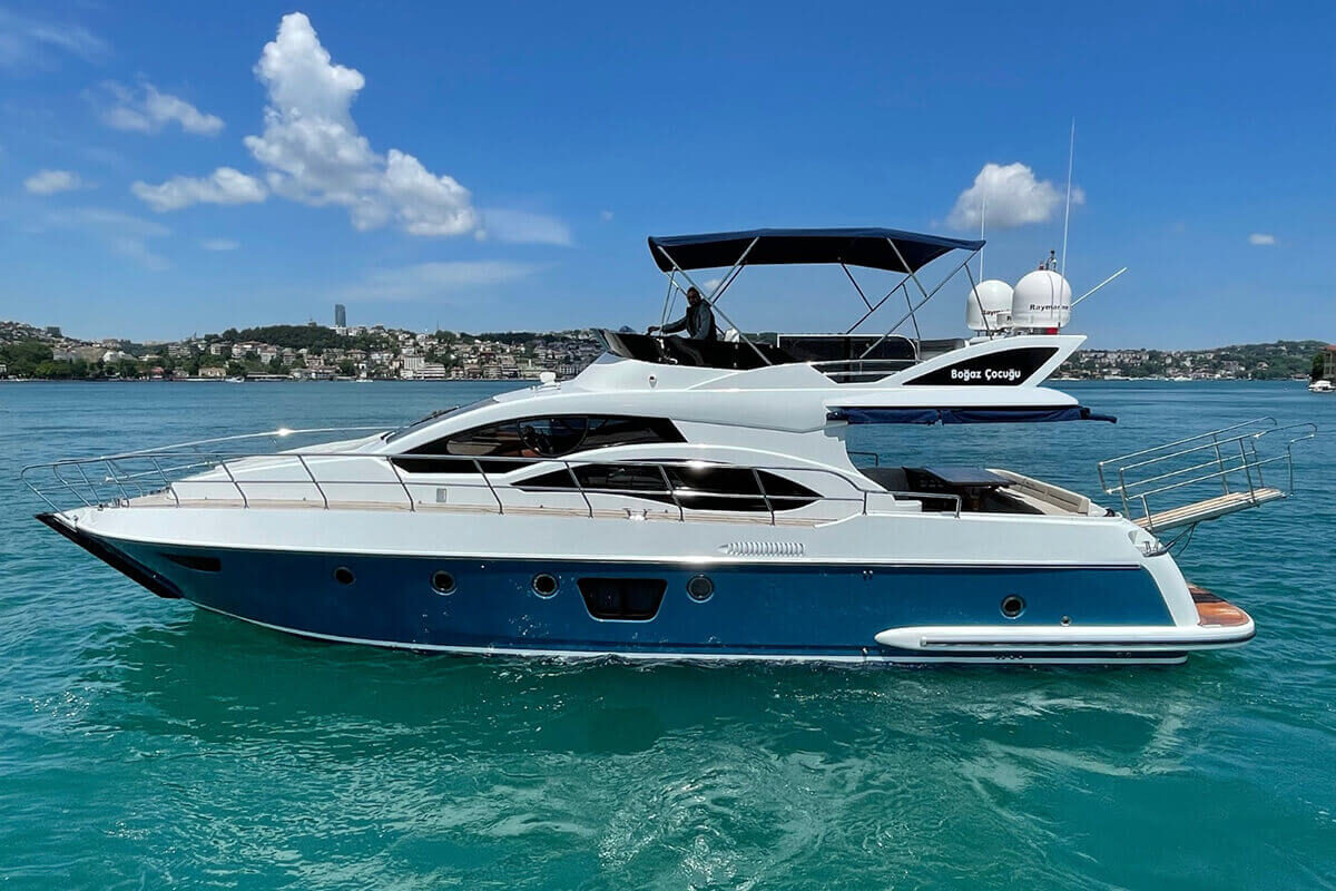 Private yacht available for charter on the Bosphorus, Istanbul